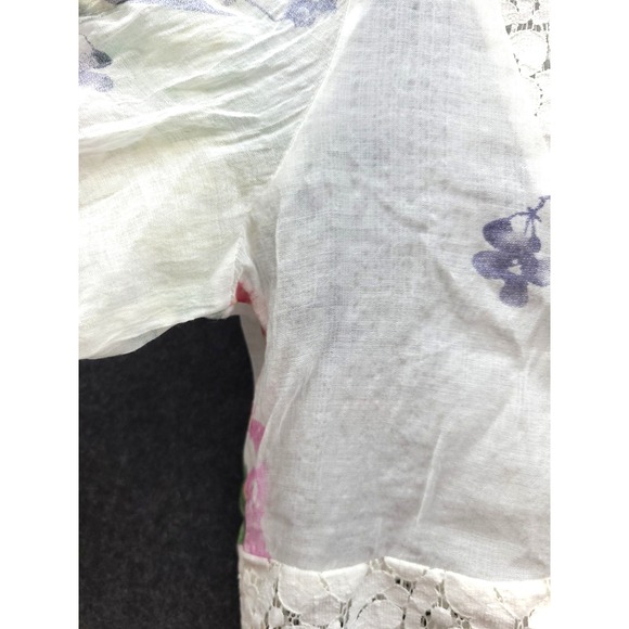 Cyrena M Cold Shoulder Light Top Fairy Beach Coastal Floral - Picture 2 of 11